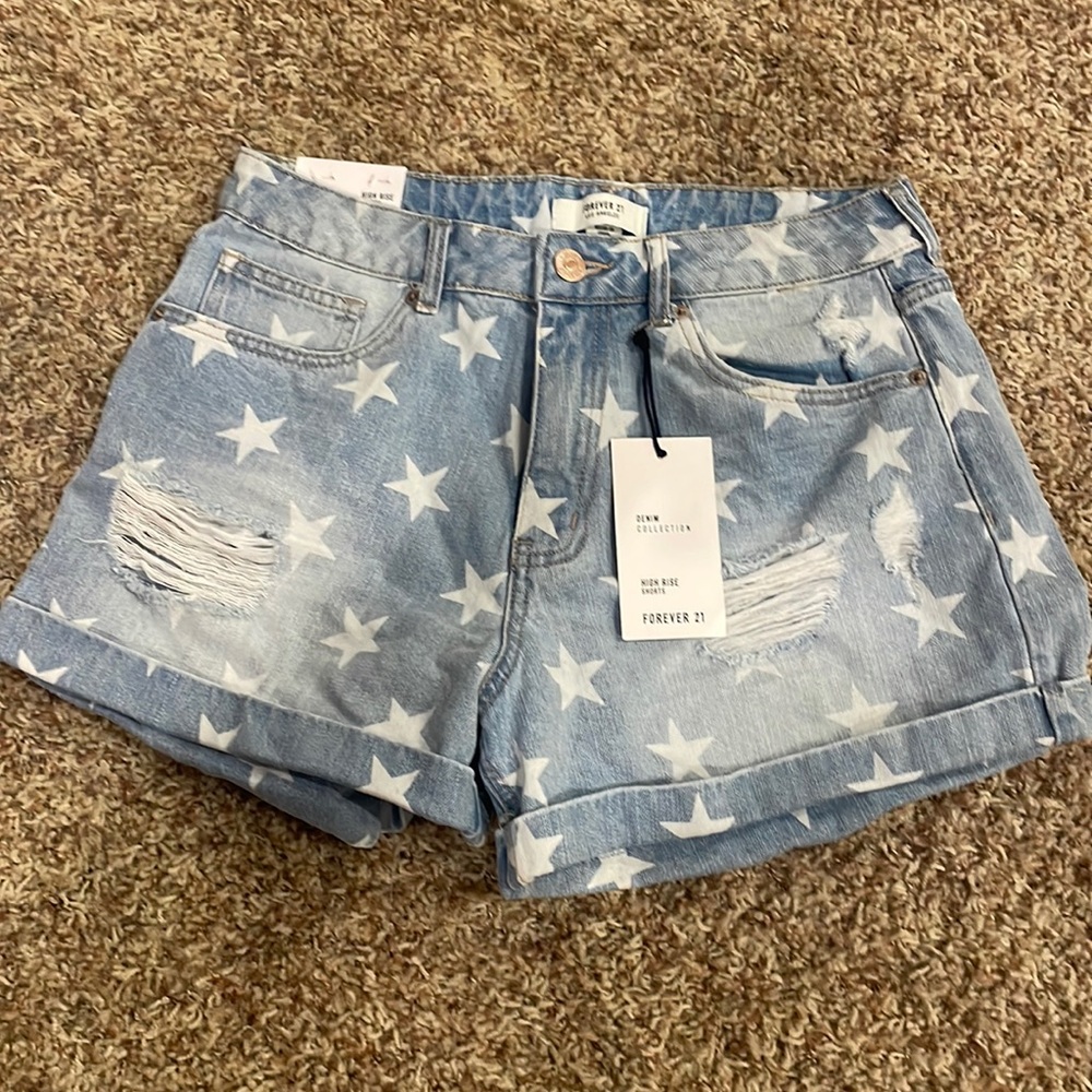 Forever 21 high rise denim shorts size 27